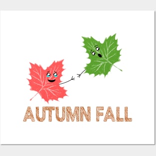 Autumn Fall Funny Maple Leaf Joke Cartoon Design Posters and Art